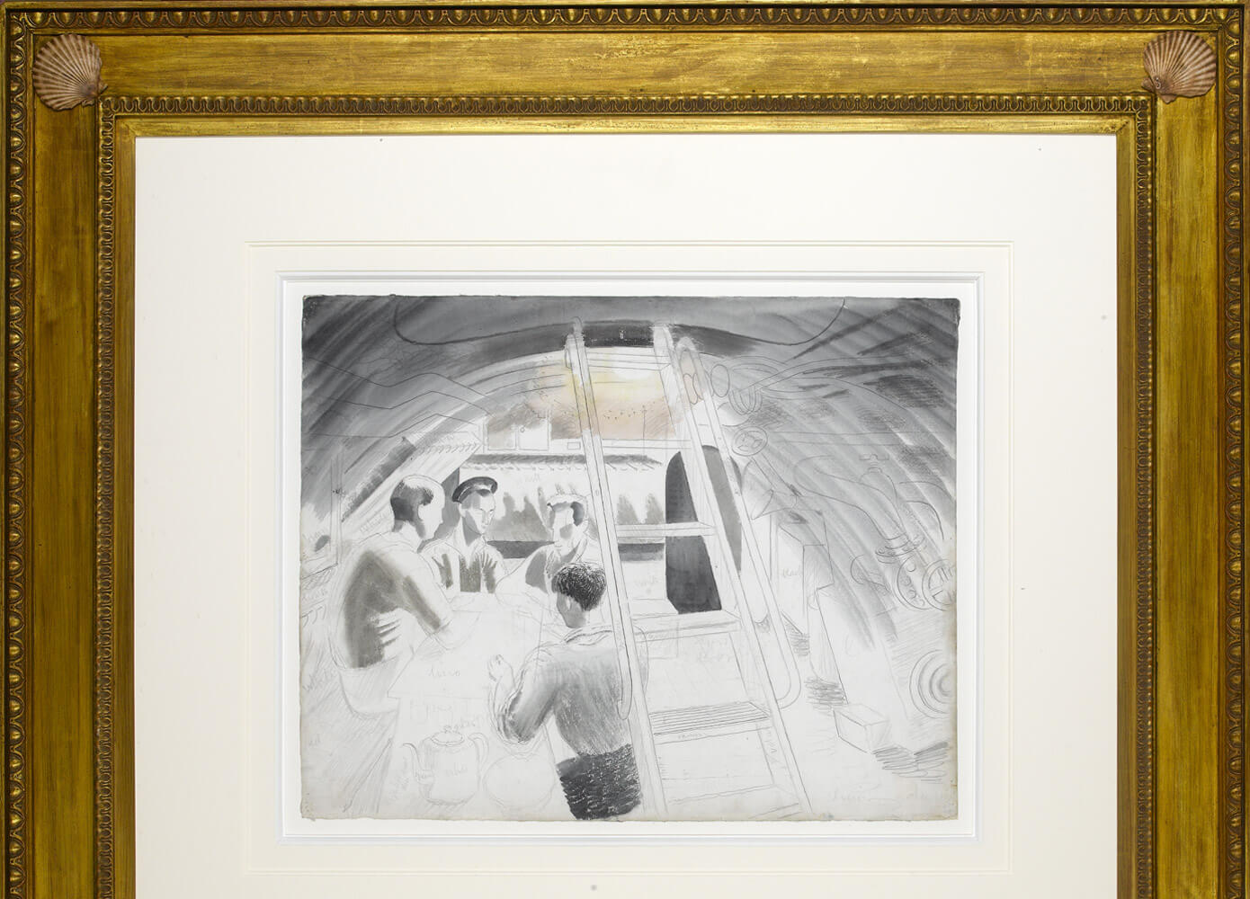 A drawing by Eric Ravilious in a custom frame by Julia Korner