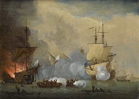 An Action Between an English Ship and Barbary Pirates