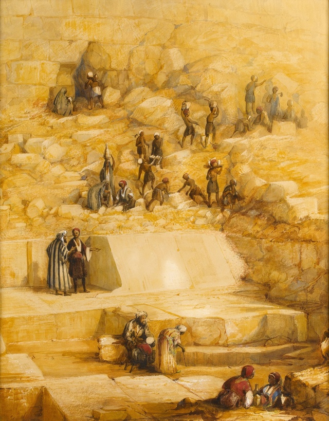 Excavation and discovery of the casing stones of the Great Pyramid at Gizeh