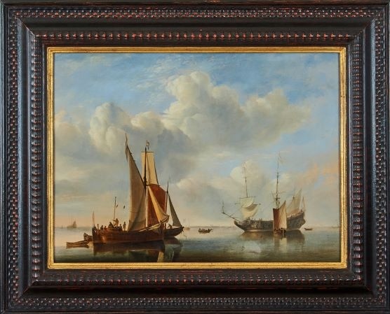 A Wijdschip and a Kaag Under Sail in a Very Light Air