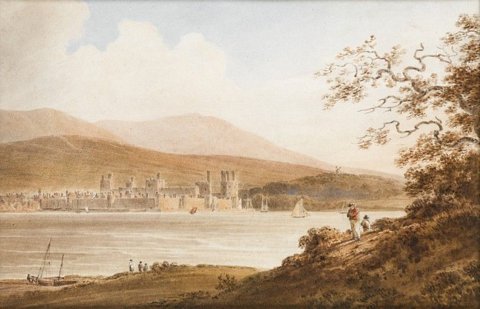 Caernarvon Castle from Anglesey