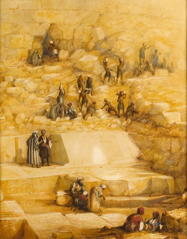 Excavation and discovery of the casing stones of the Great Pyramid at Gizeh
