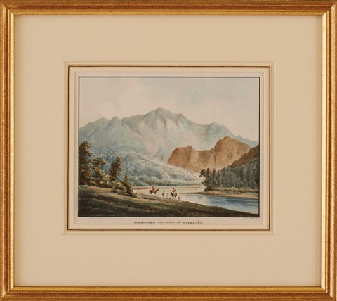 Bridge at Saumpoor near Dacca; Guptar Ghaut near Fyzabad on the Goggra; Burrumdeo near where the Gaggra issues; View of an ancient gateway at Dacca; View of Peer Pointy; A mosque on the north ban of the Gagra near Debowly. (6)
